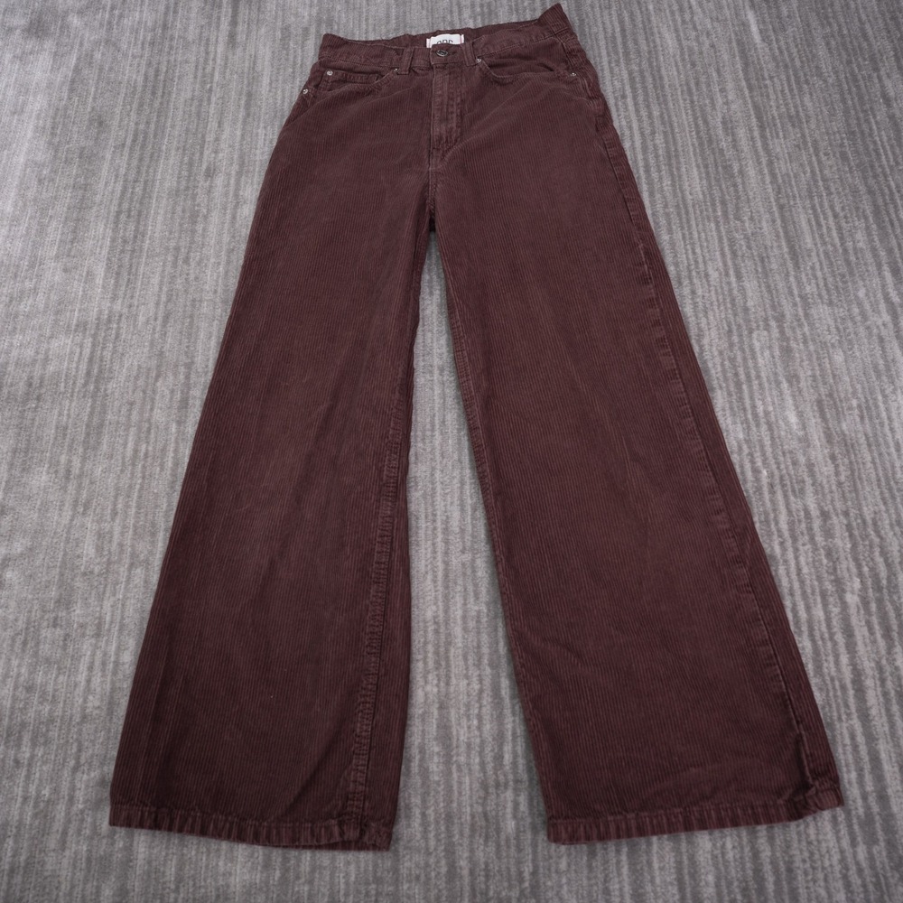 BDG High & Wide Corduroy Pants Womens 27 Fit 28 Brown Wide Leg High Rise